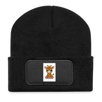 Girafon kawaï  - Beanie recyclé à patch - noir - Devant