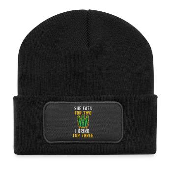 Funny Expecting Dad Beer - Recycled Patch Beanie - black - Front