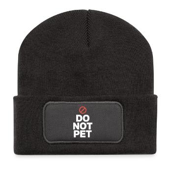 Do Not Pet Introvertiert Abstand Ruhe Anti Social - Recycelte Patch Beanie - Dunkelgrau - Vorne