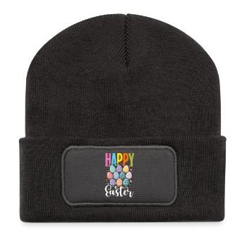 Frohe Ostern Süßer Osterhase Eiersuche Ostereier - Recycelte Patch Beanie - Dunkelgrau - Vorne