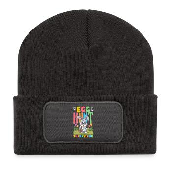Frohe Ostern Süßer Osterhase Eiersuche Ostereier - Recycelte Patch Beanie - Dunkelgrau - Vorne