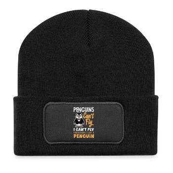 Pingouin mignon - Cadeau pour l’amoureux des manchots - Beanie recyclé à patch - noir - Devant