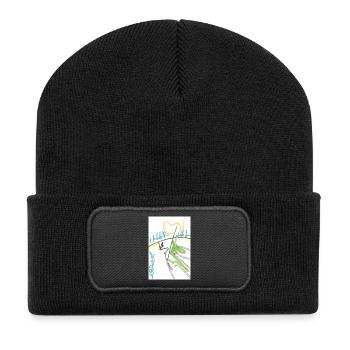 Heart Line Graffiti Abstract - Recycled Patch Beanie - black - Front