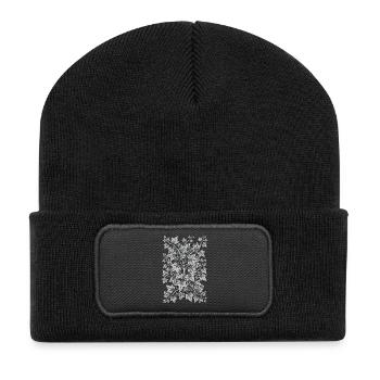 English Ivy Flowers Pattern - Recycled Patch Beanie - black - Front