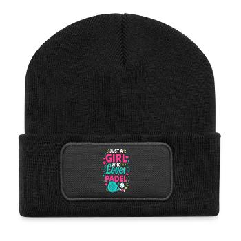Padel-mädchen Padel-spieler Padel-tennis-geschenk - Recycelte Patch Beanie - Schwarz - Vorne