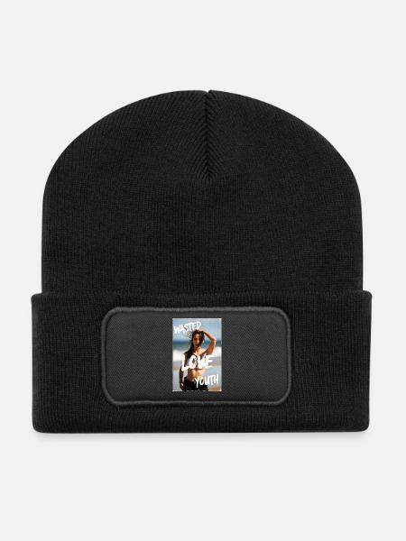 Look de plage de la jeunesse que j’adore - Beanie recyclé à patch - noir