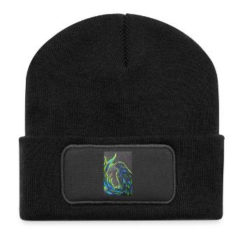 Phoenix in neon plumage - Recycled Patch Beanie - black - Front