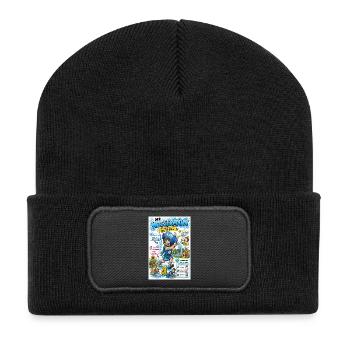 Der Wassermann – die Lösung eimerweise - Recycelte Patch Beanie - Schwarz - Vorne
