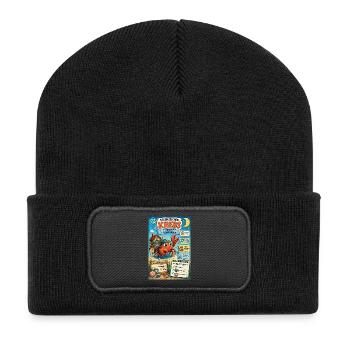 Sternzeichen Krebs – Gefühlvoll und sehr herzlich - Recycelte Patch Beanie - Schwarz - Vorne