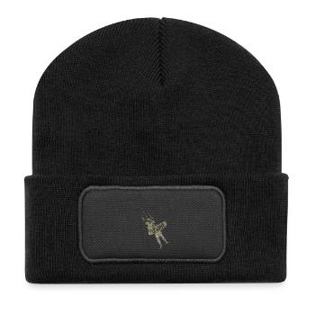 Kiteman - Recycelte Patch Beanie - Schwarz - Vorne