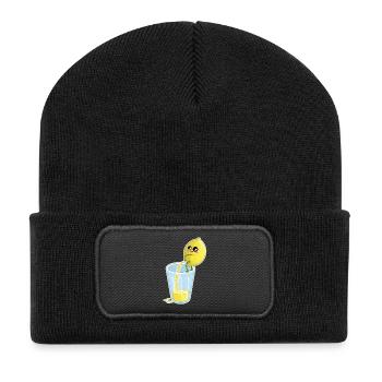 Zitrone macht Saft – Lustiger Cartoon - Recycelte Patch Beanie - Schwarz - Vorne