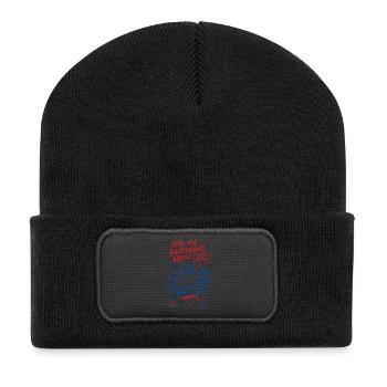 Urban Gardening, frag mich alles - Recycelte Patch Beanie - Schwarz - Vorne