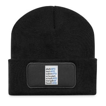 Anti AFD Design - Recycelte Patch Beanie - Schwarz - Vorne