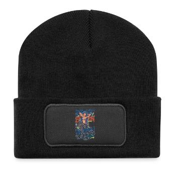 Street Siren Urban Mermaid Graffiti Streetwear Art - Recycled Patch Beanie - black - Front