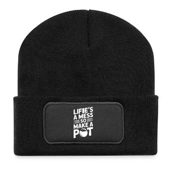 Pottery Artists Mess Make A Pot Pottery - Recycled Patch Beanie - black - Front