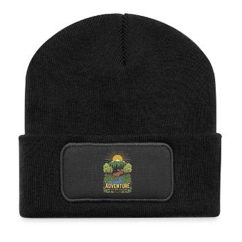 Nature Adventure: Mountains and River - Recycled Patch Beanie - black - Front