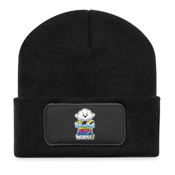 Wolke hüpft Heute sogar die Wolke Regen Humor nass - Recycelte Patch Beanie - Schwarz - Vorne