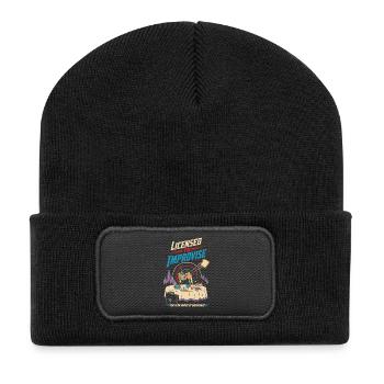Autorisé à improviser le chaos du petit-déjeuner - Beanie recyclé à patch - noir - Devant