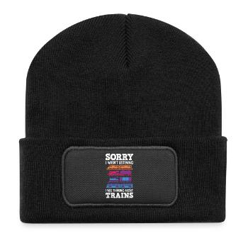 Je n’ai pas écouté. J’ai pensé à l’humour drôle des trains. - Beanie recyclé à patch - noir - Devant