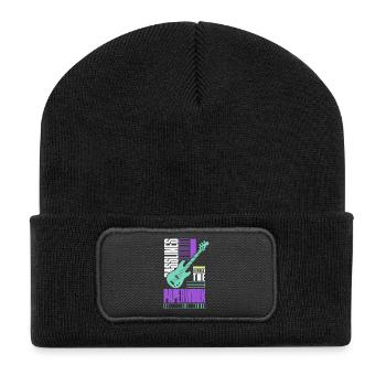 E-Bass – Basslines Handle the Paperwork - Recycelte Patch Beanie - Schwarz - Vorne