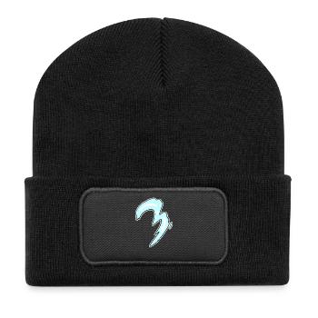 Drei - 3 - Nummer 3 - Zahl 3 - Recycelte Patch Beanie - Schwarz - Vorne