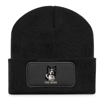 Border collie chien de race - Beanie recyclé à patch - noir - Devant