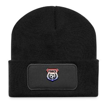 france foot - Beanie recyclé à patch - noir - Devant