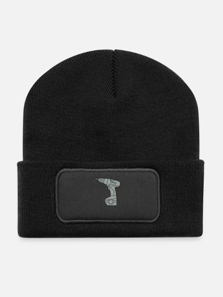 Akkuschrauber 2 - Recycelte Patch Beanie - Schwarz