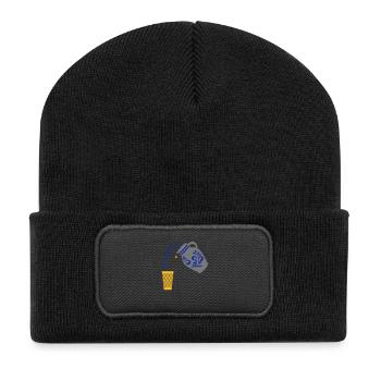 Frankfurt Bembel Gerippte - Recycelte Patch Beanie - Schwarz - Vorne