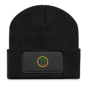 Setzlingemblem - Recycelte Patch Beanie - Schwarz - Vorne