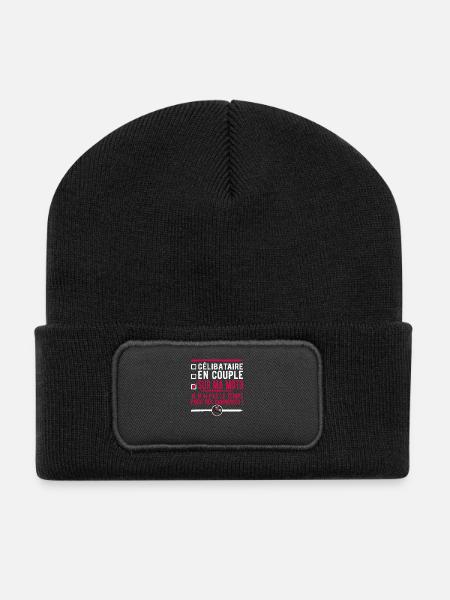 "Célibataire - sur ma moto" t-shirt humour motarde - Beanie recyclé à patch - noir