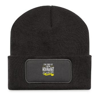 Hovawart Hund Geschenk 1000 - Recycelte Patch Beanie - Dunkelgrau - Vorne