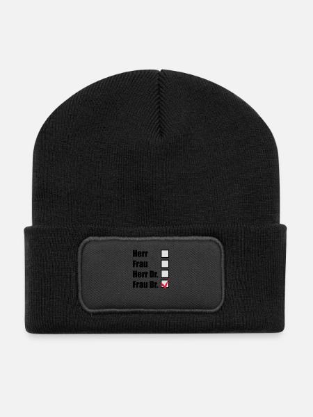 Frau Dr. - Recycelte Patch Beanie - Schwarz