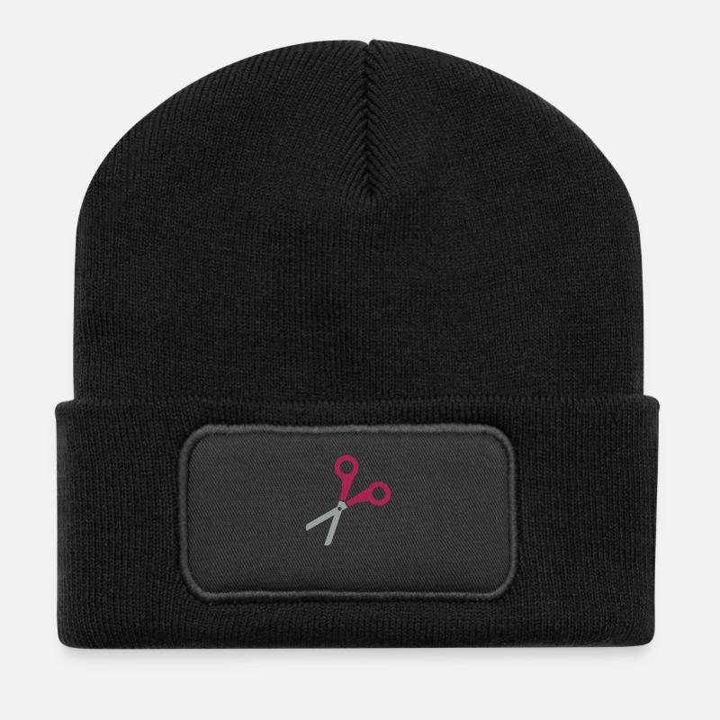 Schere - Recycelte Patch Beanie - Schwarz