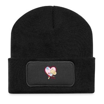 Lillebi_cœur_rose - Beanie recyclé à patch - noir - Devant