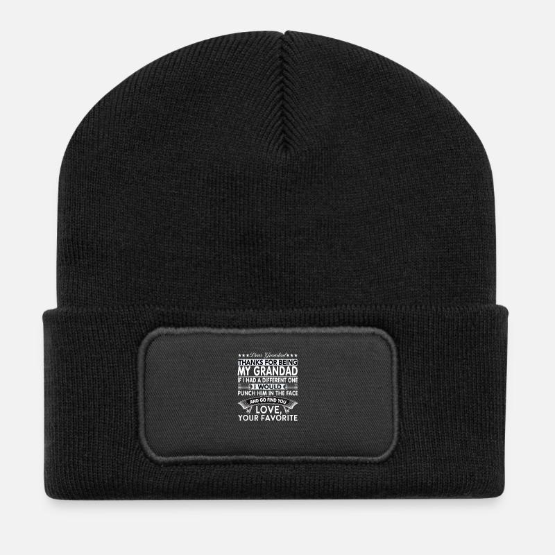 Dear Grandad... - Recycled Patch Beanie - black