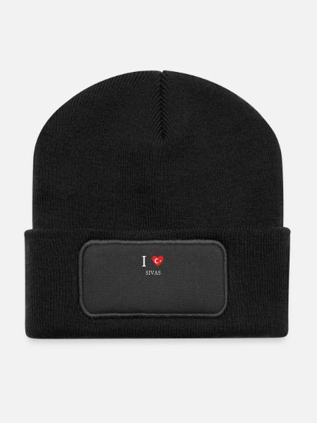 Love Türkiye Türkei SIVAS - Recycelte Patch Beanie - Schwarz