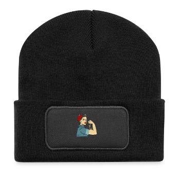 STRONG WOMEN - Recycled Patch Beanie - black - Front