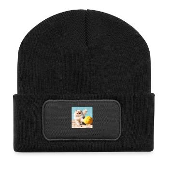 Le chat persan Negan joue au beach-volley - Beanie recyclé à patch - noir - Devant