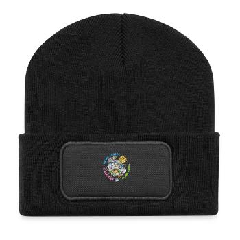Think Global Climb Local Bright Background - Recycled Patch Beanie - black - Front