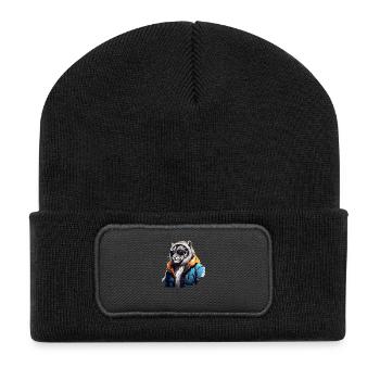 Street Style Snow Leopard | Leopard Lovers - Recycled Patch Beanie - black - Front