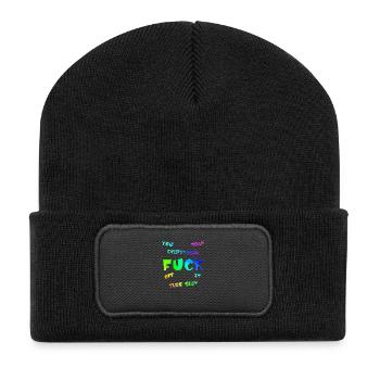 BAISE-TOI | MOI | CE | TOUT - Beanie recyclé à patch - noir - Devant