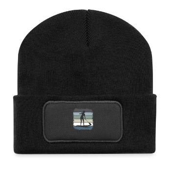 Stand Up Paddling - Recycelte Patch Beanie - Schwarz - Vorne