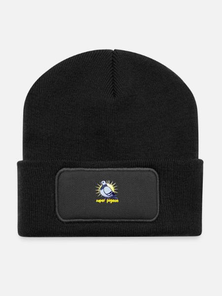 Super Pigeon - Beanie recyclé à patch - noir