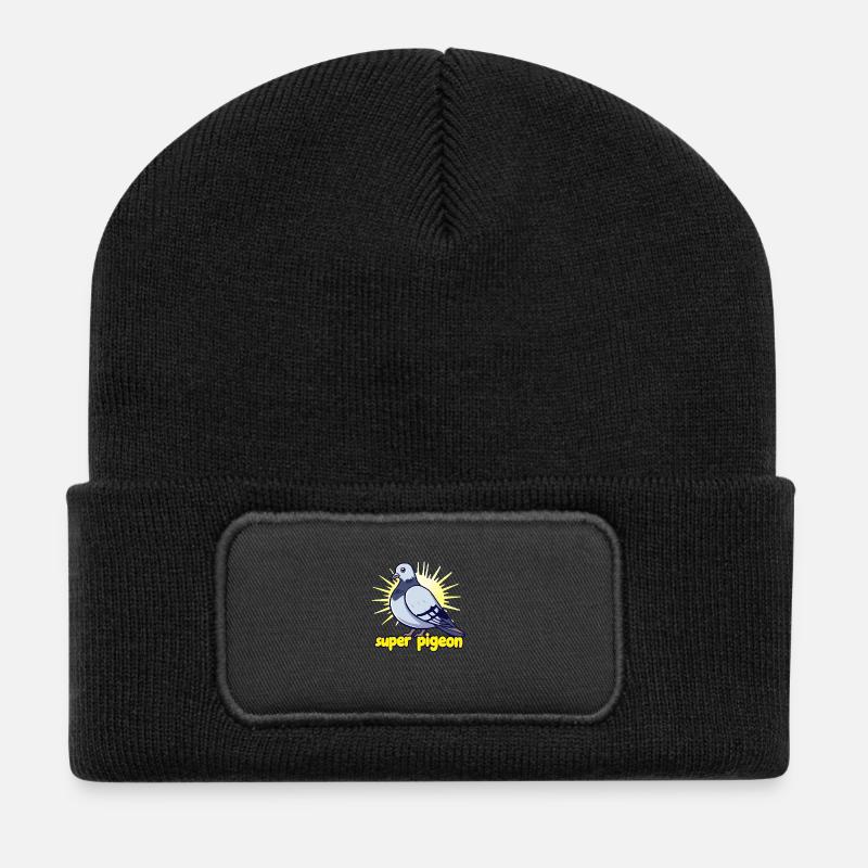Super Pigeon - Beanie recyclé à patch - noir