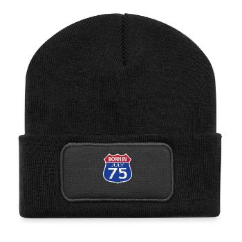 Geboren im Juli 1975 - Recycelte Patch Beanie - Schwarz - Vorne