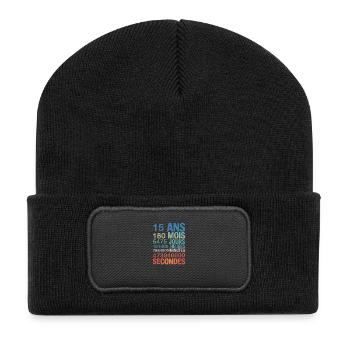15 Ans en Secondes Design Unique pour Anniversaire - Recycled Patch Beanie - black - Front