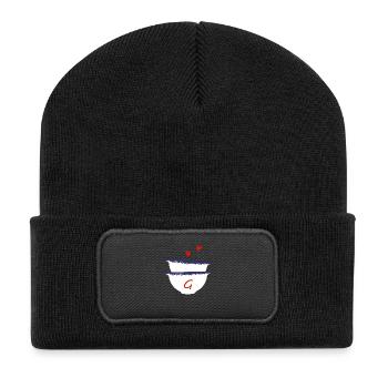 Buchstabe G Bretonische Schalen - Recycelte Patch Beanie - Schwarz - Vorne