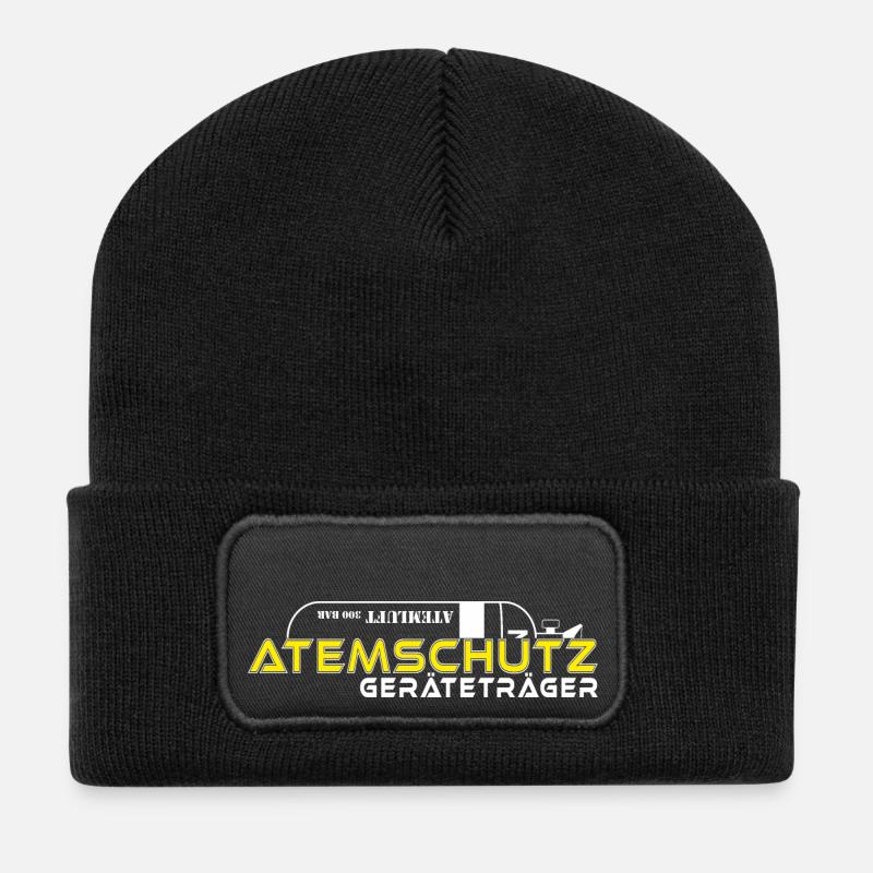 Feuerwehr - Atemschutzgeräteträger - Recycelte Patch Beanie - Schwarz