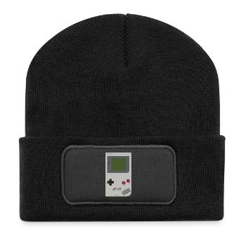 Game Boy Batteries not included! - Recycelte Patch Beanie - Schwarz - Vorne